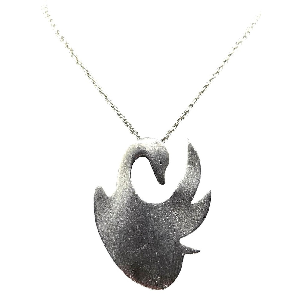 Handmade Necklace Brutalist Modernist Scandinavian Nordic Vintage Swan #